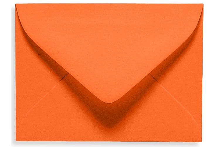 LUX 2 11/16" x 3 11/16" 70lbs. #17 Mini Envelopes W/Glue, Mandarin Orange, 50/Pack