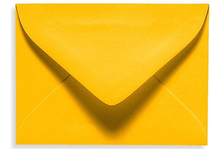 LUX 2 11/16" x 3 11/16" 70lbs. #17 Mini Envelopes W/Glue, Sunflower Yellow, 50/Pack