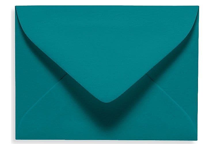 LUX 2 11/16" x 3 11/16" 70lbs. #17 Mini Envelopes W/Glue, Teal Blue, 50/Pack