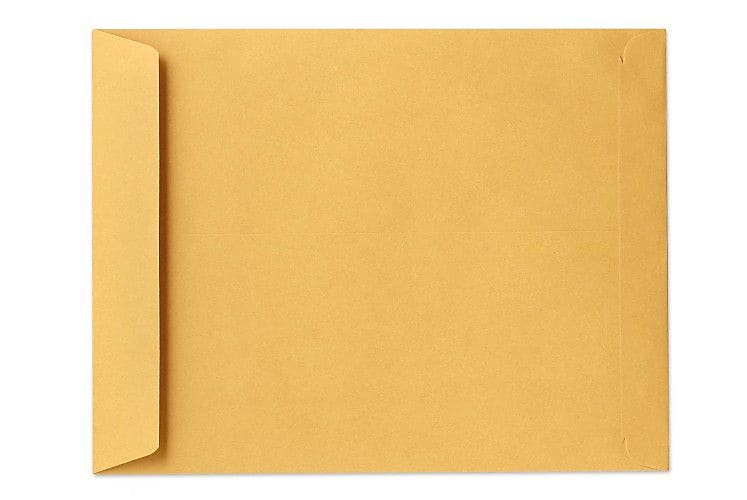 LUX Open End Kraft Moistenable Glue #15 1/2 Catalog Envelope, 12" x 15 1/2", Brown, 50/Pack (93404-50)