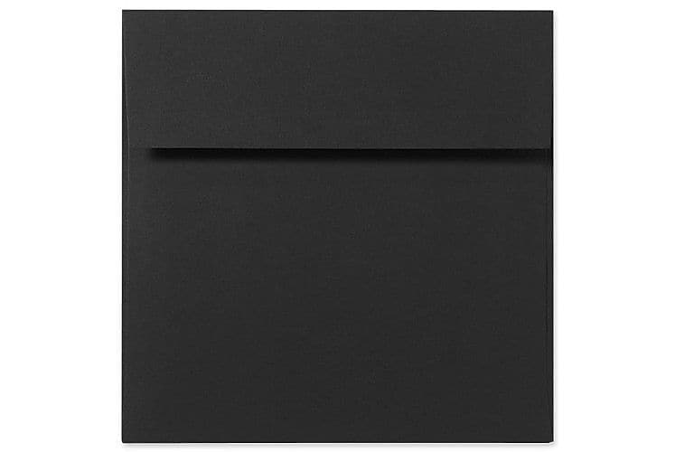 LUX 5 1/2 x 5 1/2 Square Envelopes, 50/Box, Black Linen (8515-BLI-50)