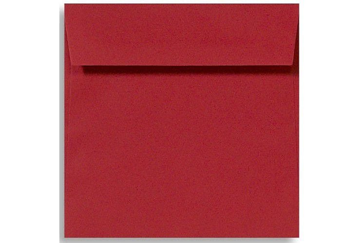 LUX 5 x 5 Square Envelopes, 50/Box, Holiday Red (8505-15-50)