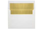 LUX 6 1/2 x 6 1/2 Foil Lined Square Envelopes, 50/Box, White w/Gold LUX Lining (FLWH8535-04-50)