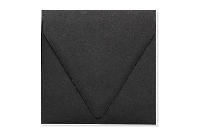 LUX 6 1/2 x 6 1/2 Square Contour Flap Envelopes, 50/Box, Midnight Black (1855-B-50)