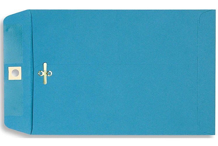 LUX 6" x 9" Open End Clasp Envelopes, Bright Blue, 100/Pack