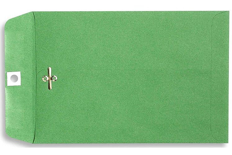 LUX 70lbs. 6" x 9" Clasp Envelopes, Bright Green, 500/BX