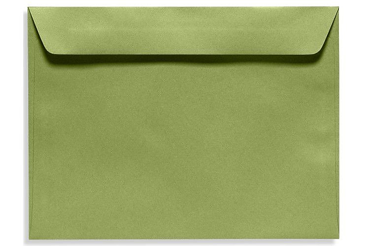 LUX 9" x 12" Booklet Envelopes, Avocado Green, 50/Pack