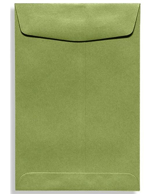LUX 9" x 12" 70lbs. Open End Envelopes, Avocado Green, 50/Pack