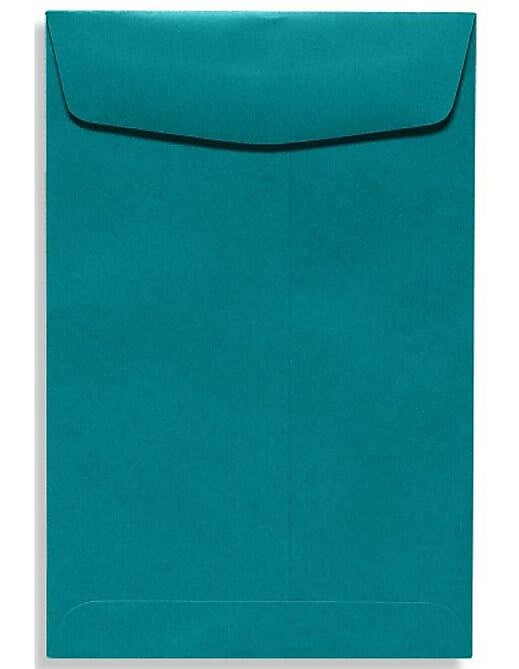 LUX 9" x 12" 70lbs. Open End Envelopes, Teal Blue, 50/Pack