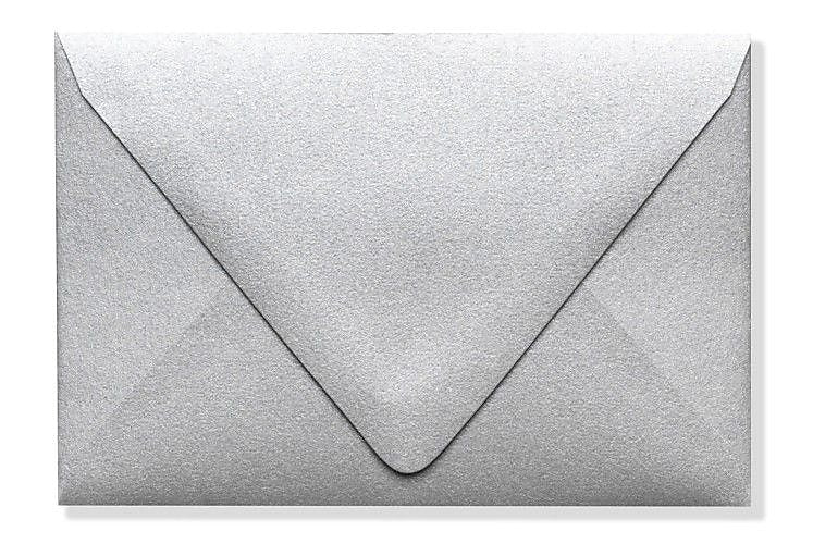 LUX A1 Contour Flap Envelopes (3 5/8 x 5 1/8) 50/Box, Silver Metallic (1865-06-50)