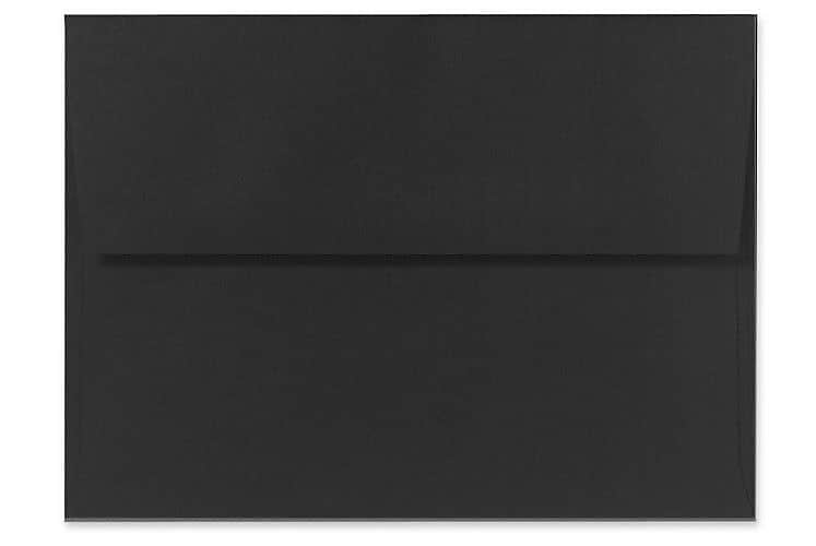 LUX A1 Invitation Envelopes (3 5/8 x 5 1/8) 50/Box, Black Linen (4865-BLI-50)