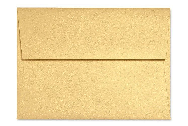 LUX A1 Invitation Envelopes (3 5/8 x 5 1/8) 50/Box, Gold Metallic (5365-07-50)
