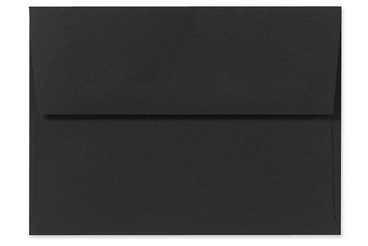 LUX 80lbs. 5 3/4" x 8 3/4" A9 Invitation Envelopes W/Peel & Press, Midnight Black, 250/BX