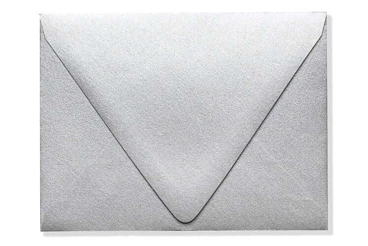 LUX A2 Contour Flap Envelopes, 50/Box, Silver Metallic (1870-06-50)