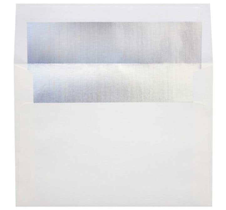 LUX A2 (4 3/8 x 5 3/4) 50/Box, White w/Silver LUX Lining (FLWH4870-03-50)
