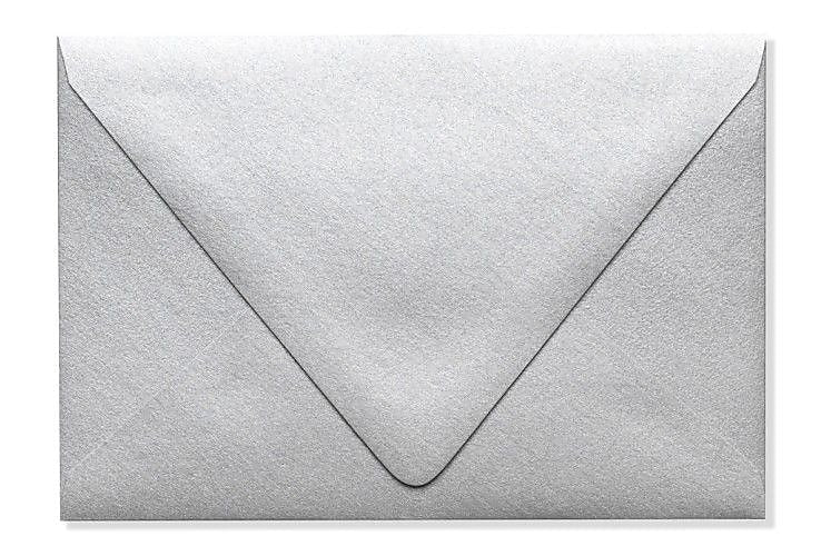 LUX A4 Contour Flap Envelopes (4 1/4 x 6 1/4) 50/Box, Silver Metallic (1872-06-50)