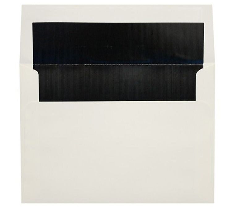 LUX A4 Foil Lined Invitation Envelopes (4 1/4 x 6 1/4) 500/Box, Natural w/Black LUX Lining (FLNT4872-02-500)