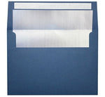 LUX A4 Foil Lined Invitation Envelopes (4 1/4 x 6 1/4) 250/Box, Navy w/Silver LUX Lining (FLNV4872-03-250)