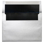 LUX A4 Foil Lined Invitation Envelopes (4 1/4 x 6 1/4) 500/Box, Silver w/Black LUX Lining (FLSL4872-02-500)