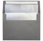 LUX A4 Foil Lined Invitation Envelopes (4 1/4 x 6 1/4) 250/Box, Smoke w/Silver LUX Lining (FLSM4872-03-250)