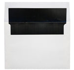 LUX A4 Foil Lined Invitation Envelopes (4 1/4 x 6 1/4) 500/Box, White w/Black LUX Lining (FLWH4872-02-500)