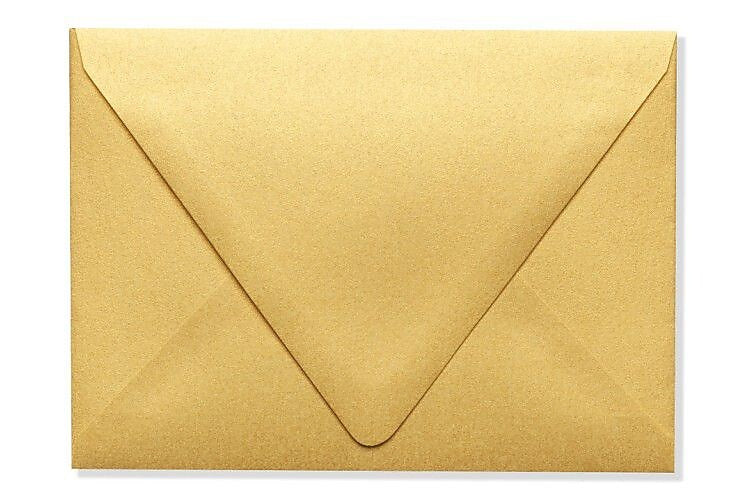 LUX A6 Contour Flap Envelopes (4 3/4 x 6 1/2) 50/Box, Gold Metallic (1875-07-50)