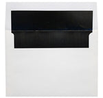 LUX A6 Foil Lined Invitation Envelopes (4 3/4 x 6 1/2) 50/Box, White w/Black LUX Lining (FLWH4875-02-50)