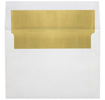 LUX A6 Foil Lined Invitation Envelopes (4 3/4 x 6 1/2) 50/Box, White w/Gold LUX Lining (FLWH4875-04-50)