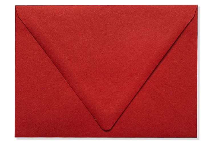 LUX A7 Contour Flap Envelopes (5 1/4 x 7 1/4) 50/Box, Ruby Red (EX-1880-18-50)