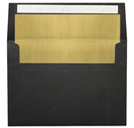 LUX A7 Foil Lined Invitation Envelopes (5 1/4 x 7 1/4) 50/Box, Black w/Gold LUX Lining (FLBK4880-04-50)
