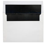 LUX A7 Foil Lined Invitation Envelopes (5 1/4 x 7 1/4) 50/Box, White w/Black LUX Lining (FLWH4880-02-50)