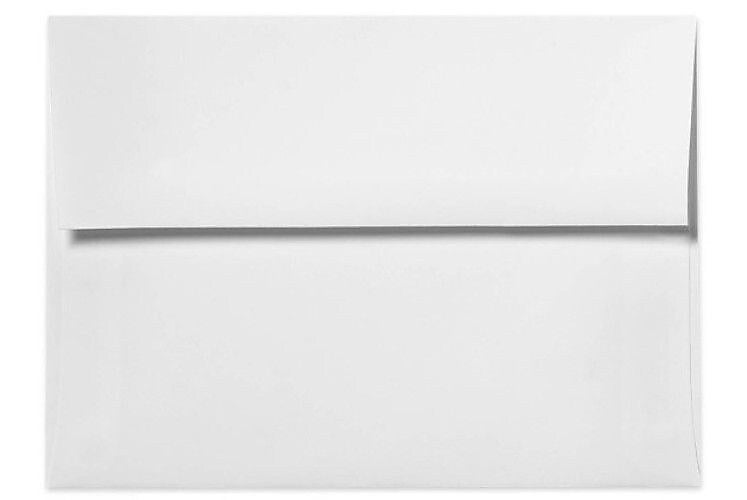 LUX 60lbs. 5 1/2" x 8 1/8" A8 Invitation Envelopes W/Peel & Press, White, 1000/BX