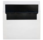 LUX A8 Foil Lined Invitation Envelopes (5 1/2 x 8 1/8) 50/Box, White w/Black LUX Lining (FLWH4885-02-50)