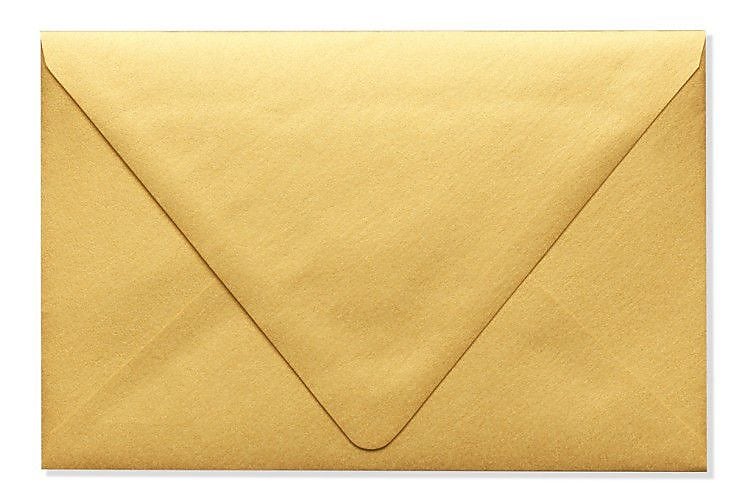 LUX Moistenable Glue A9 Invitation Envelope, 5 3/4" x 8 3/4", Gold Metallic, 50/Pack (1895-07-50)