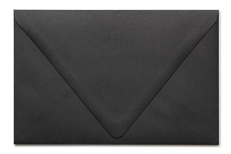 LUX 5 3/4" x 8 3/4" 80lbs. Contour A7 Invitation Envelopes W/Glue, Midnight Black, 50/Pack