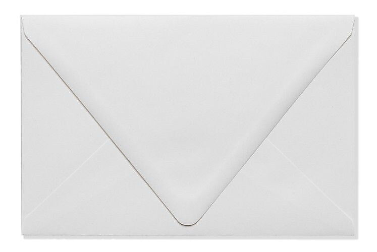 LUX 5 3/4" x 8 3/4" 100% Recycled 80lbs. Contour A7 Invitation Envelopes W/Glue, White, 50/Pack