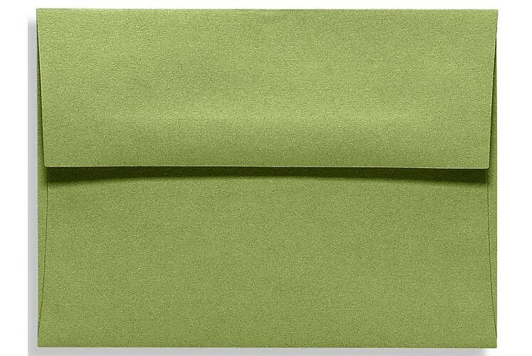 LUX 5 3/4" x 8 3/4" 70lbs. A9 Invitation Envelopes W/Glue, Avocado Green, 50/Pack