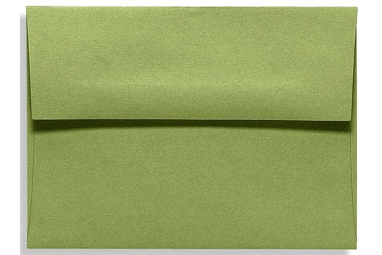 LUX 70lbs. 5 3/4" x 8 3/4" A9 Invitation Envelopes W/Glue, Avocado Green, 250/BX