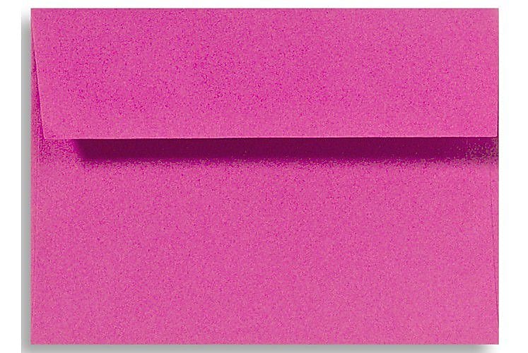 LUX 5 3/4" x 8 3/4" 70lbs. A9 Invitation Envelopes W/Peel & Press, Magenta Pink, 50/Pack