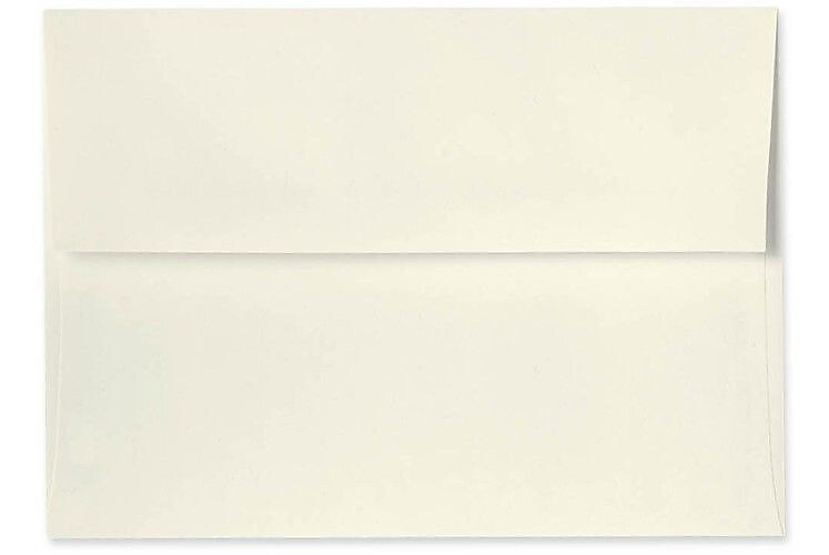 LUX 5 3/4" x 8 3/4" 100% Recycled 80lbs. Square Flap Envelopes W/Glue, Natural, 50/Pack