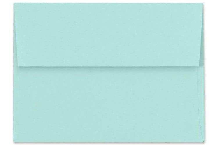 LUX 5 3/4" x 8 3/4" 80lbs. A9 Invitation Envelopes W/Peel & Press, Seafoam Blue