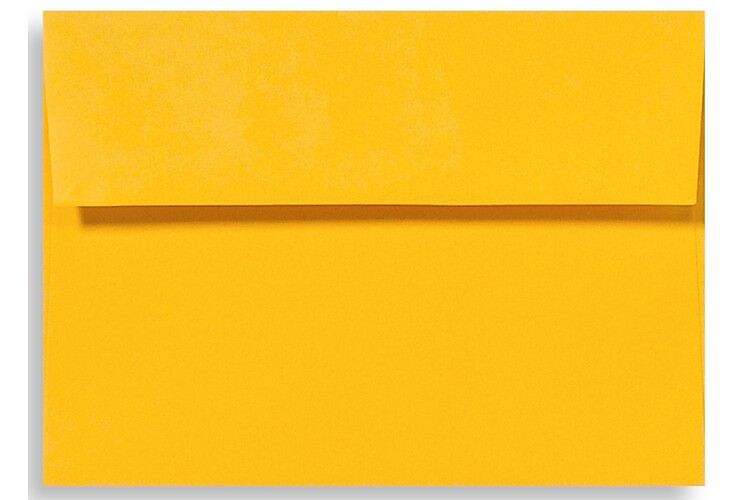 LUX 5 3/4" x 8 3/4" 70lbs. A9 Invitation Envelopes W/Glue, Sunflower Yellow, 50/Pack