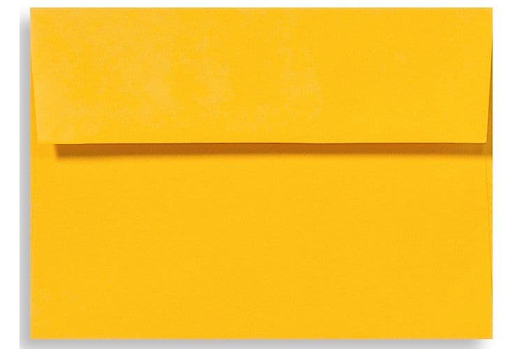 LUX 70lbs. 5 3/4" x 8 3/4" A9 Invitation Envelopes W/Glue, Sunflower Yellow, 500/BX