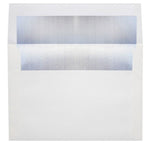 LUX 5 3/4" x 8 3/4" 60lbs. Square Flap Envelopes W/Peel & Press, White/Silver LUX Lining
