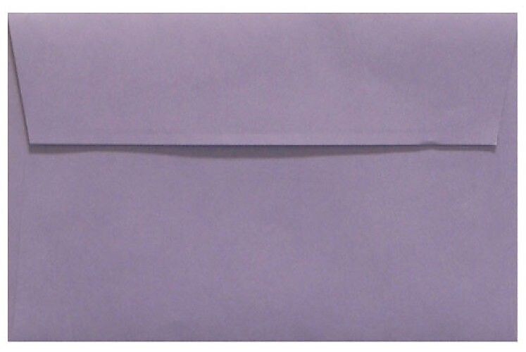 LUX 5 3/4" x 8 3/4" 80lbs. A9 Invitation Envelopes W/Peel & Press, Wisteria Purple, 50/Pack