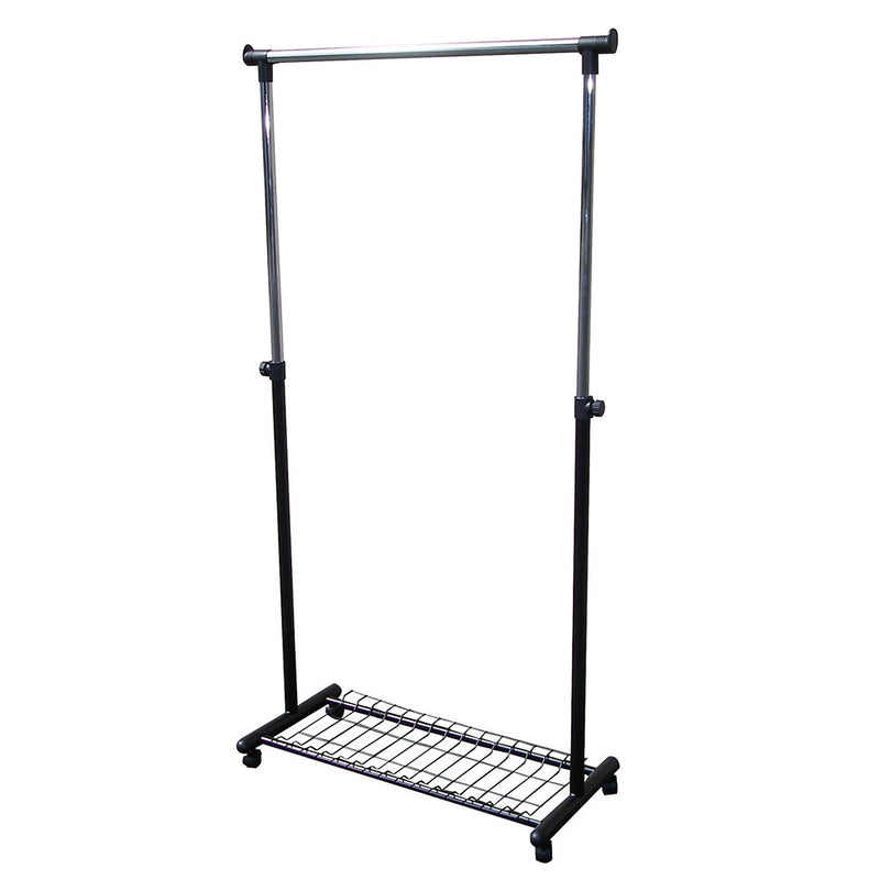Ore International® Home Decorators Collection Metal Coat Hanger With Wheels, Black