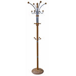 Ore International® Home Decorators Collection Chrome/Wooden Coat Rack, Oak