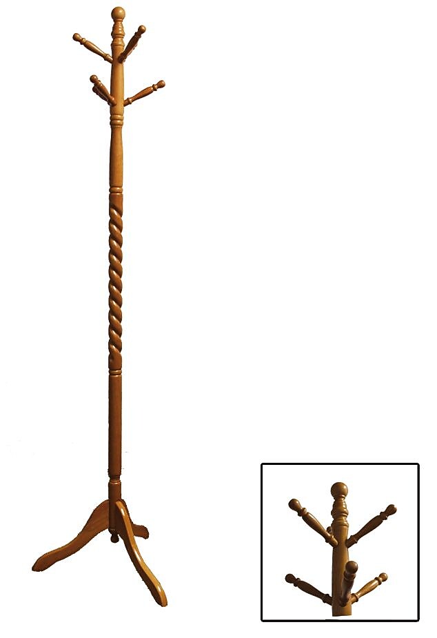 Ore International Home Decorators Collection Twist Wooden Coat Rack, Natural