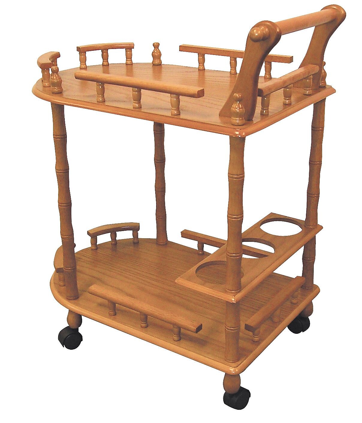 Ore International® Wooden 2 Tier Wine Table, Oak
