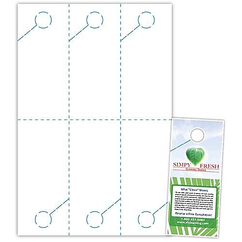 Blanks/USA® 4" x 9" 215 GSM Digital Gloss Cover Door Hangers, White, 600/Pack